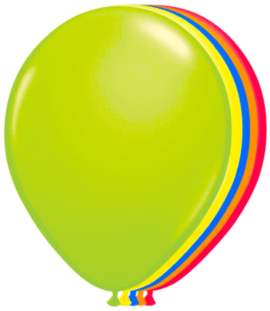 100 meerkleurige neon ballonnen 25cm