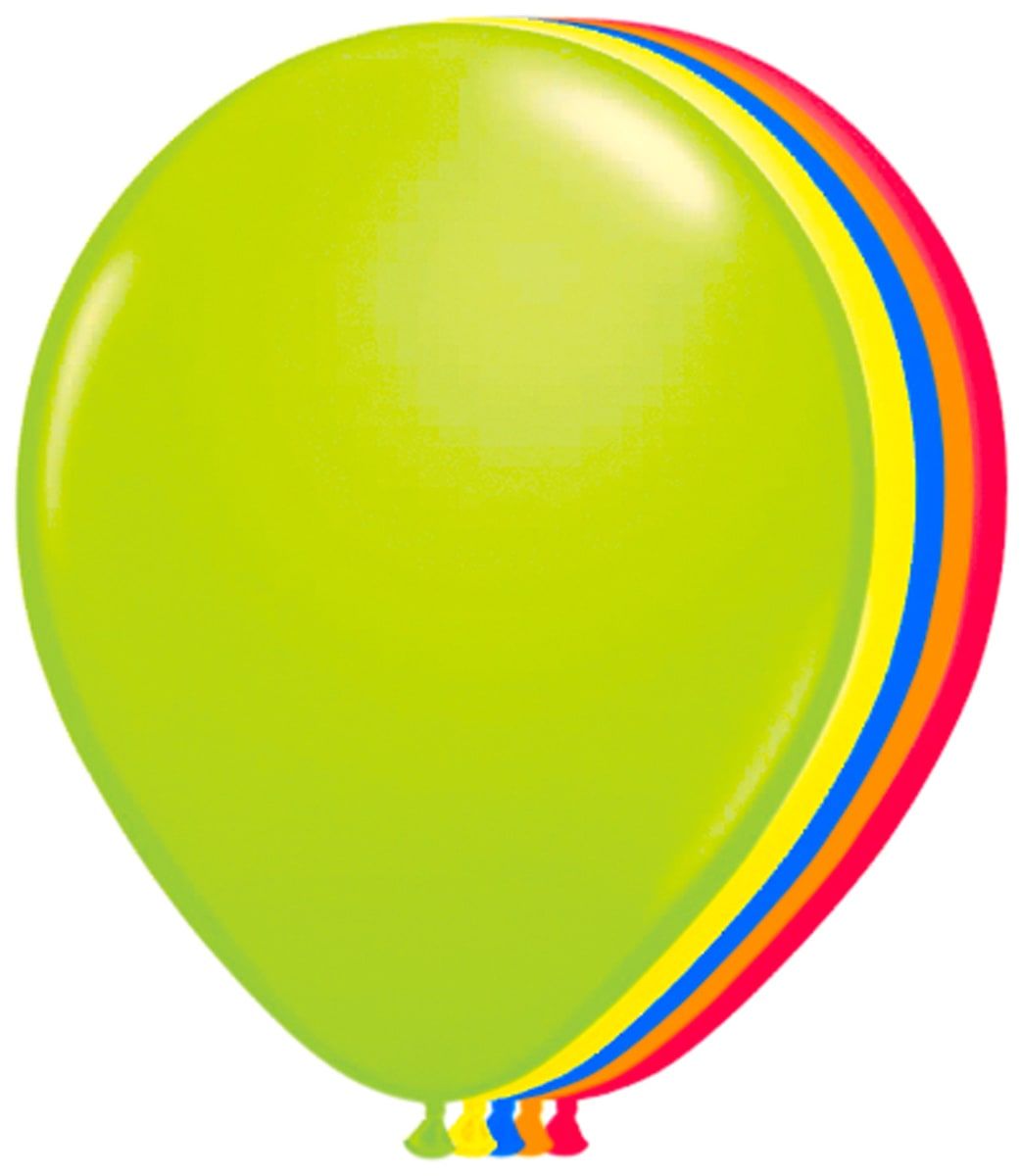 100 Meerkleurige Neon Ballonnen 25cm
