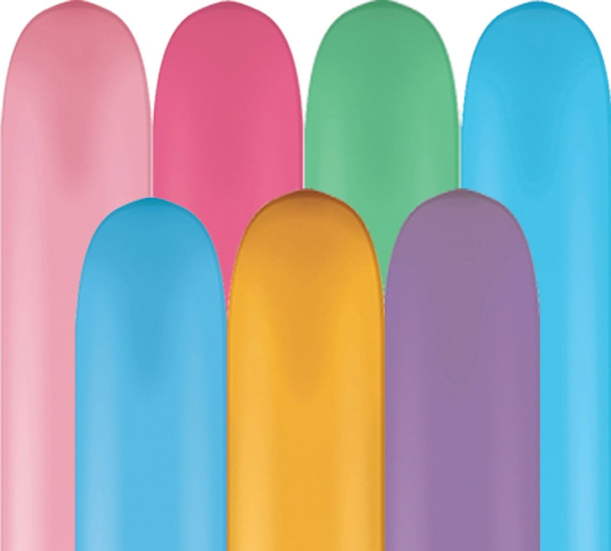 100 Modelleerballonnen Kleurenmix Pastel 260Q