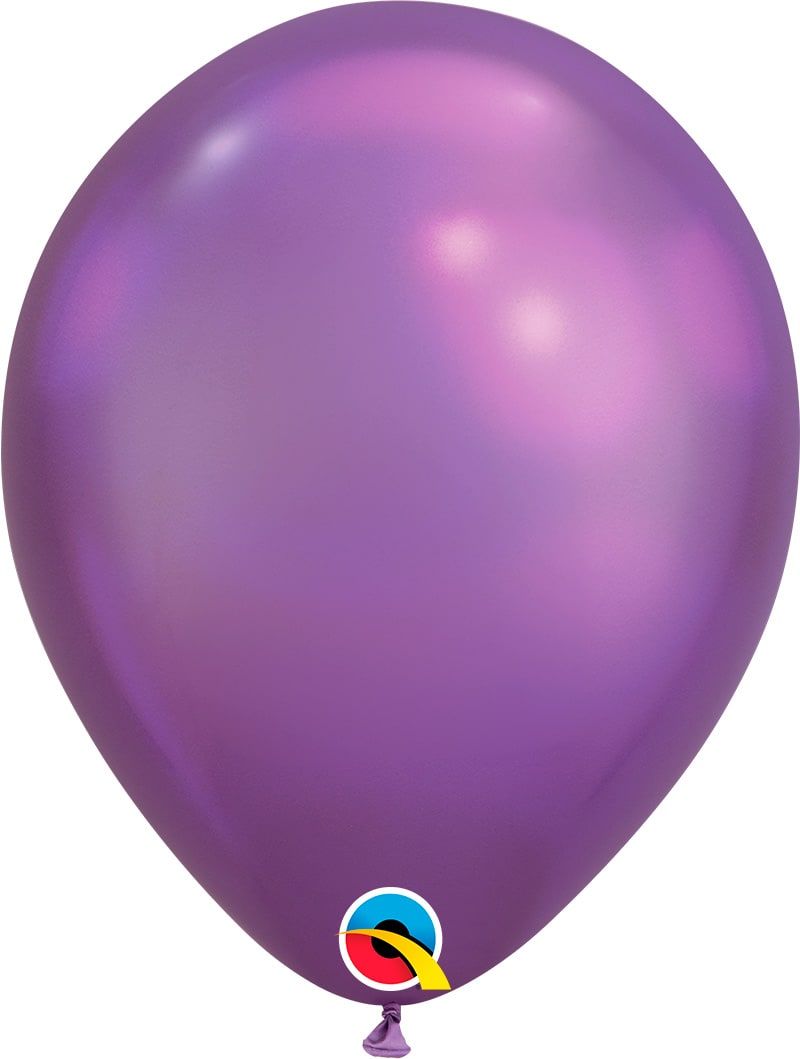 100 Paarse Chroom Ballonnen 28cm