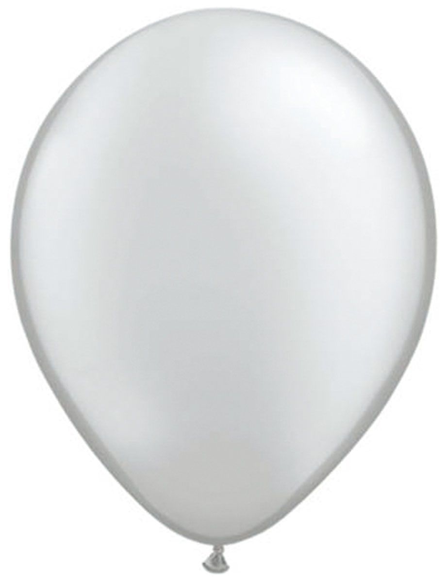 100 parel metallic zilveren ballonnen 13cm