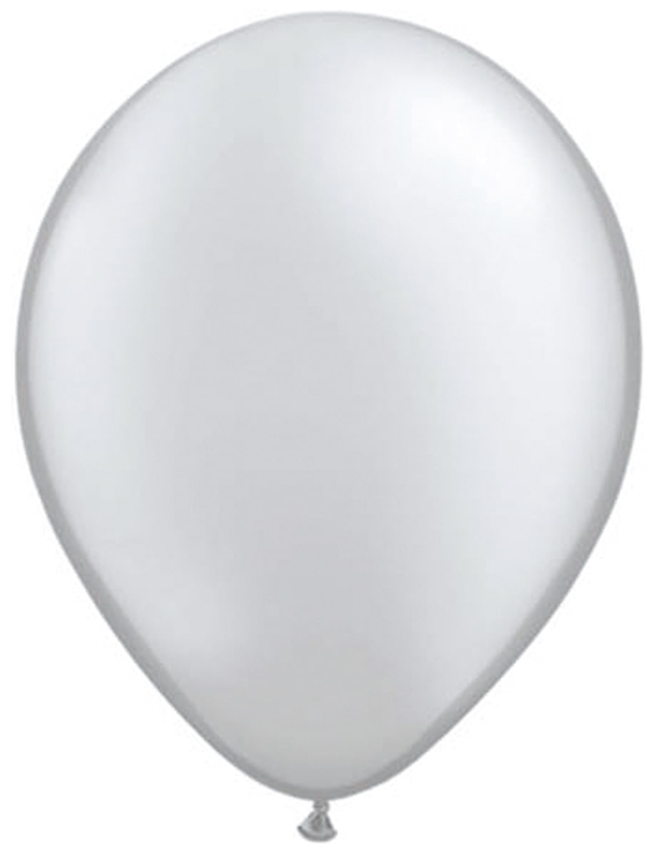 100 parel metallic zilveren ballonnen 28cm