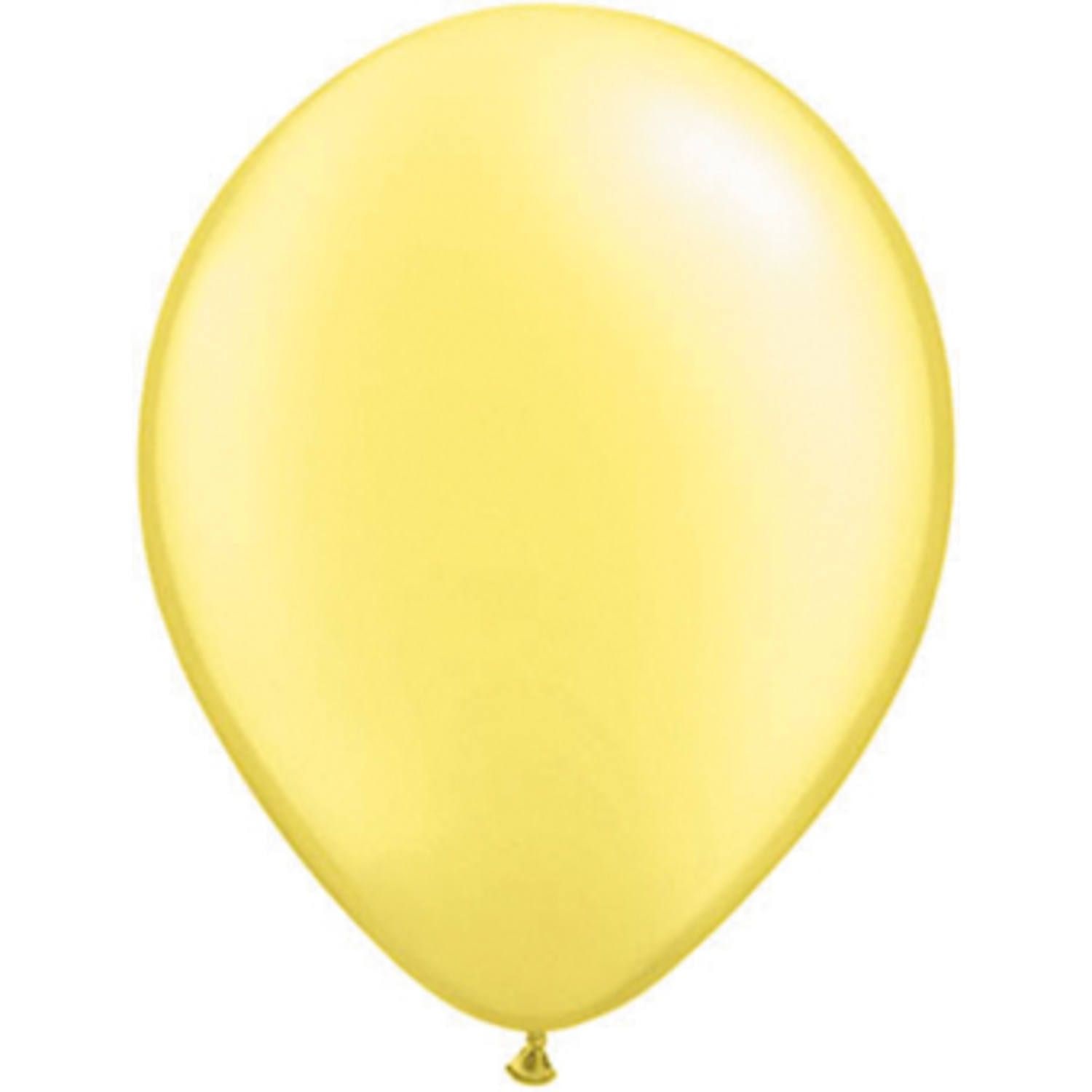 100 pearl lemon gele ballonnen 28cm