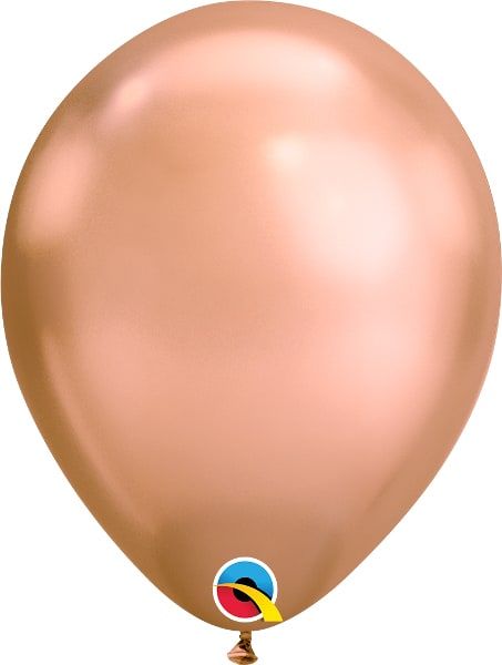100 Rose goudkleurige chroom ballonnen 28cm