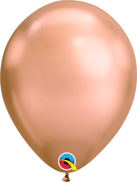 100 Rose Goudkleurige Chroom Ballonnen 28cm