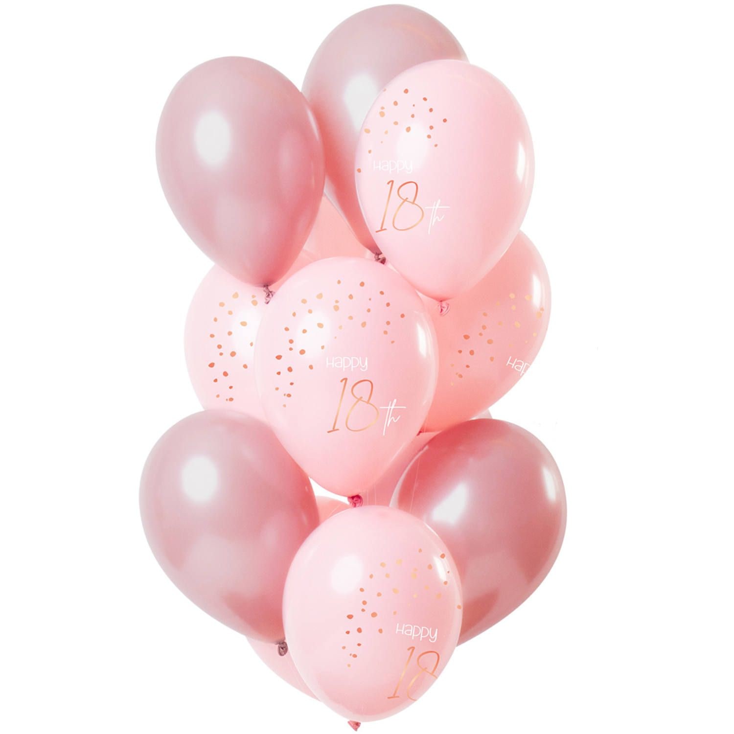 12 Ballonnen Elegant Lush Blush 18 Jaar 30cm