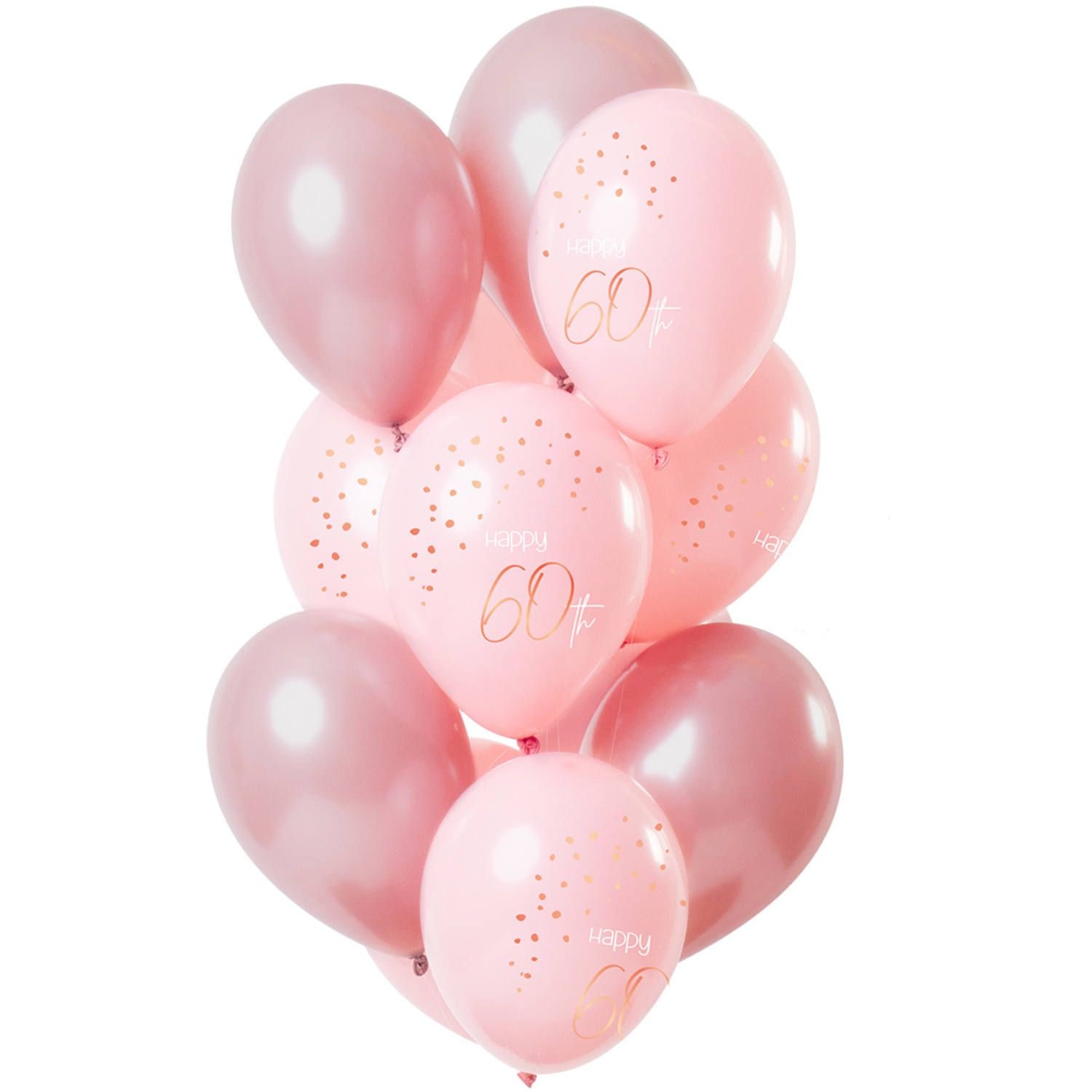 12 Ballonnen Elegant Lush Blush 60 Jaar 30cm