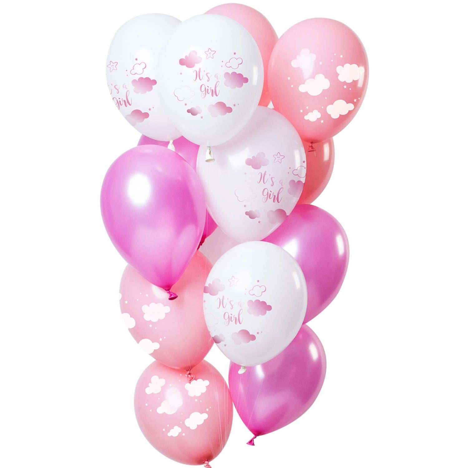 12 Ballonnen It's A Girl Roze 30cm