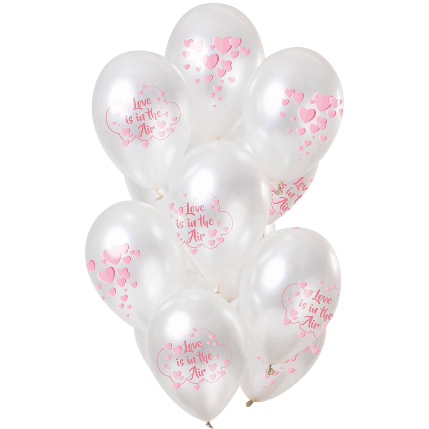 12 ballonnen Love is in the air metallic 30cm