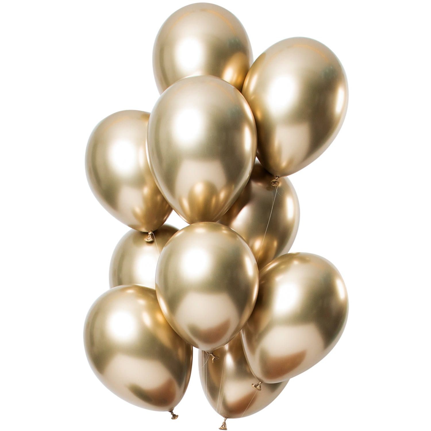 12 ballonnen mirror effect goudkleurig 33cm