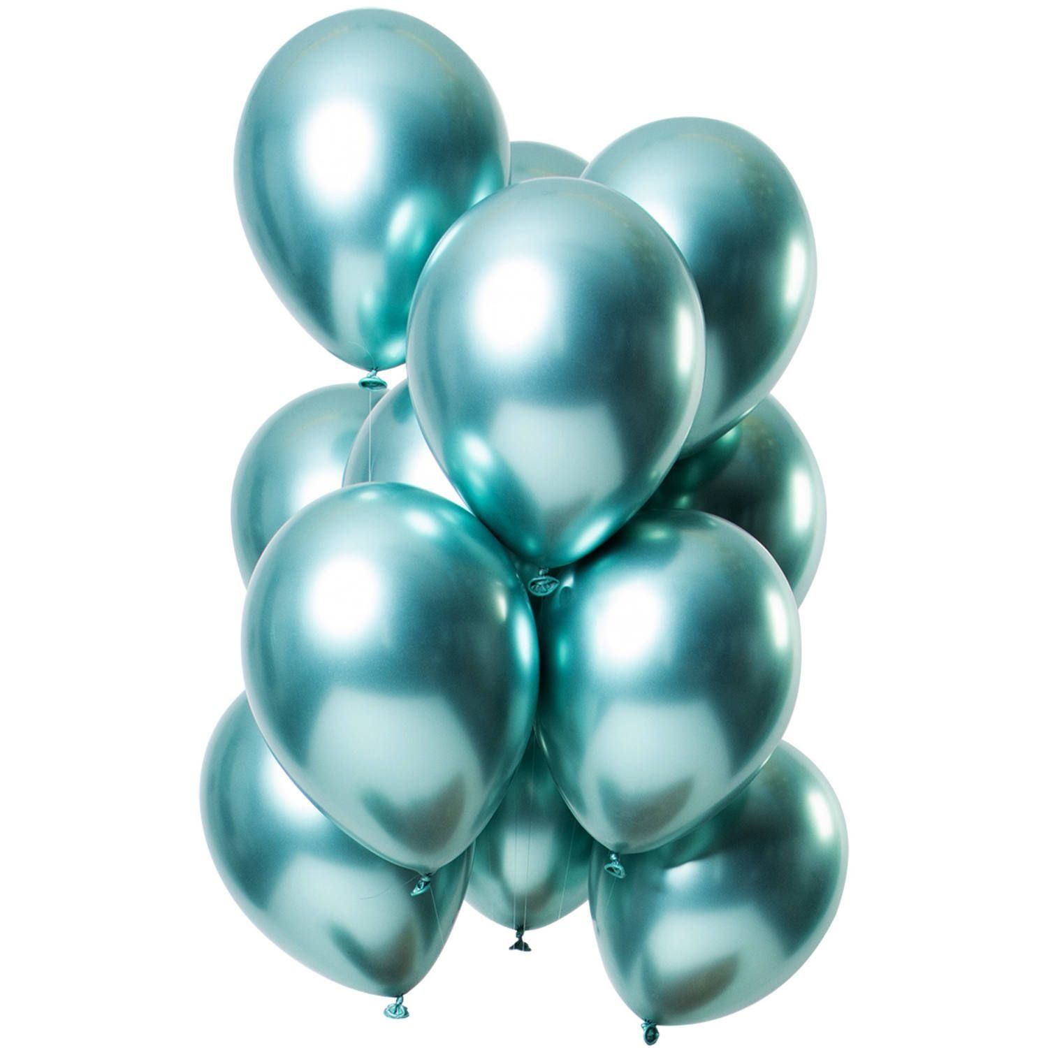 12 Ballonnen Mirror Effect Groen 33cm