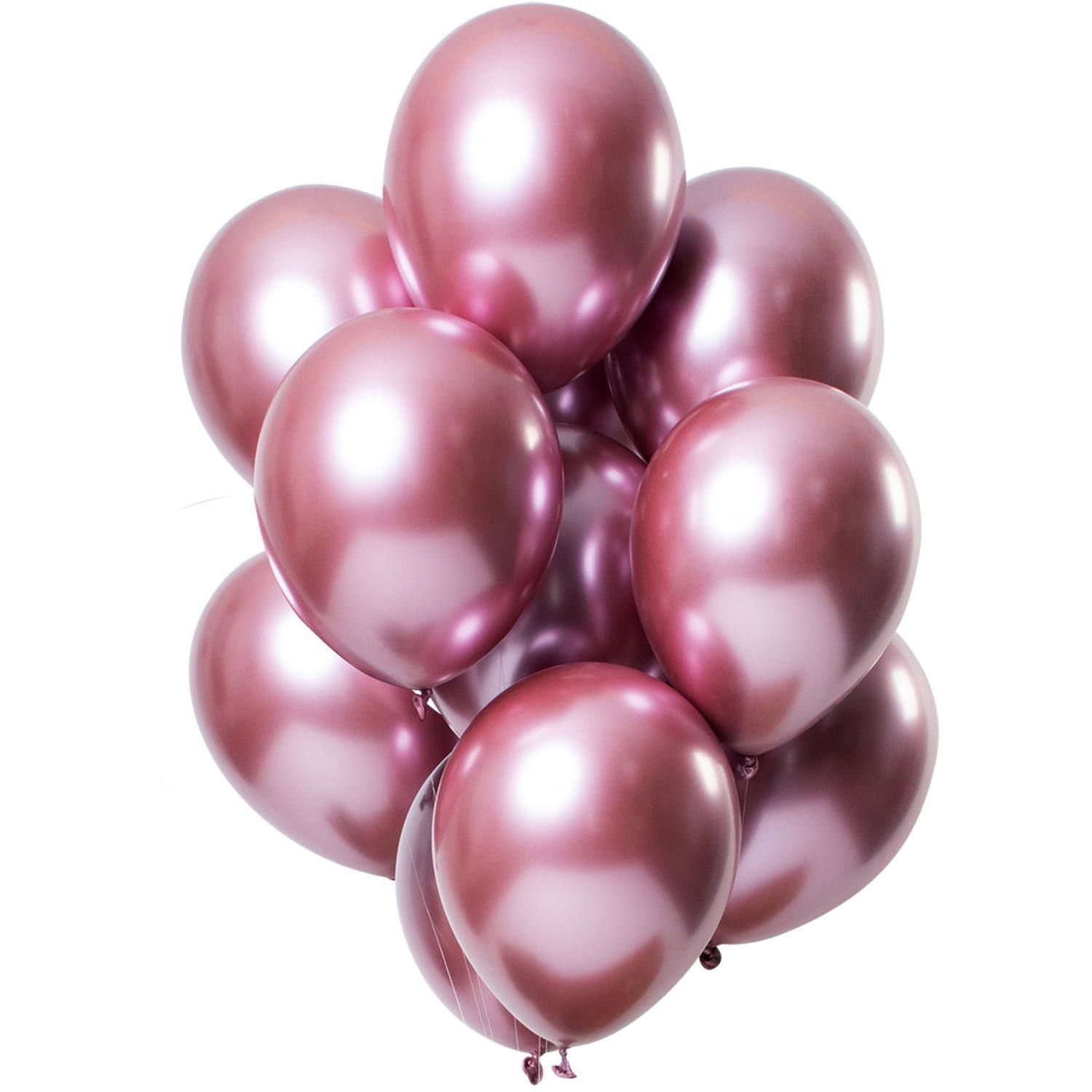 12 Ballonnen Mirror Effect Roze 33cm