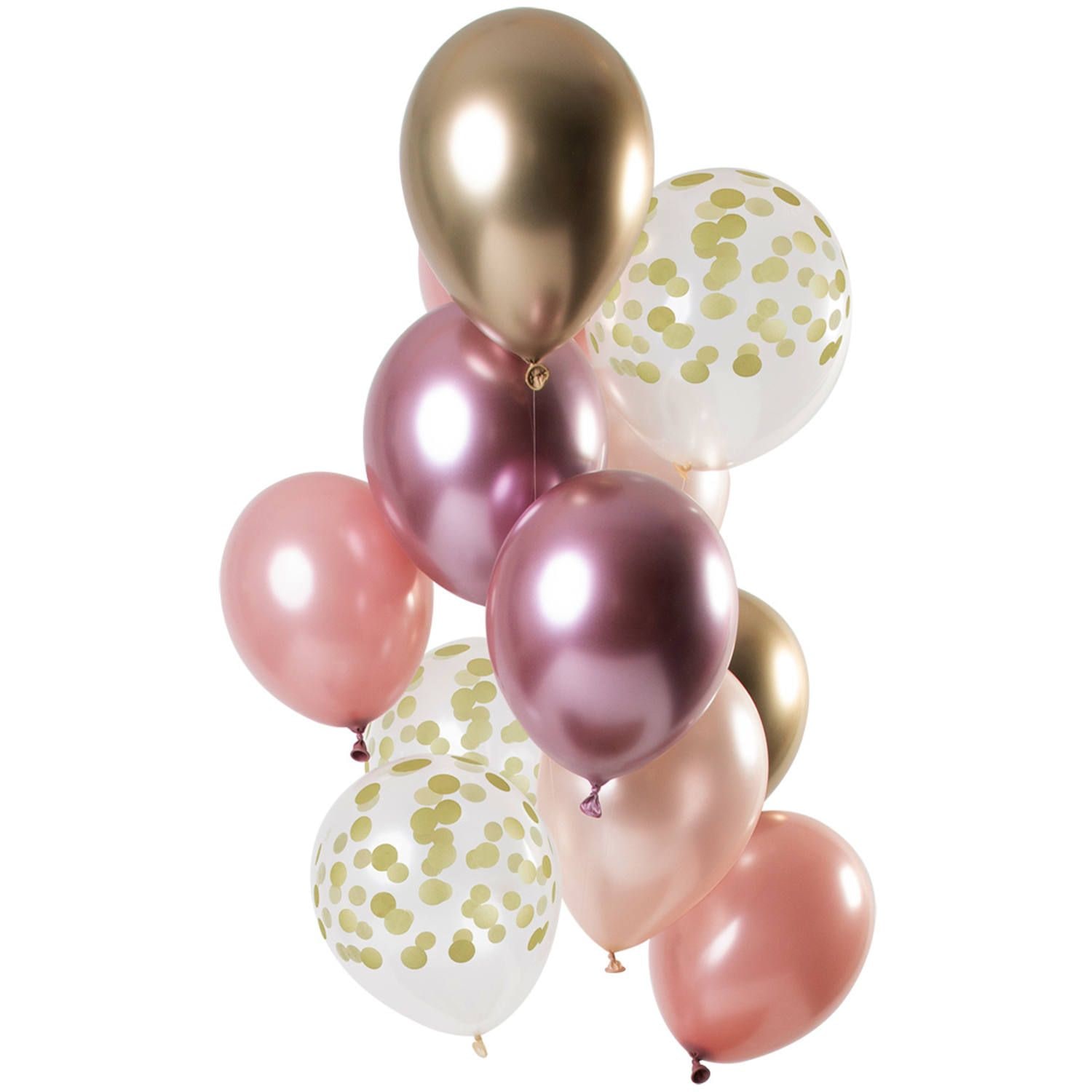 12 Feestelijke Ballonnen Golden Blush 30cm