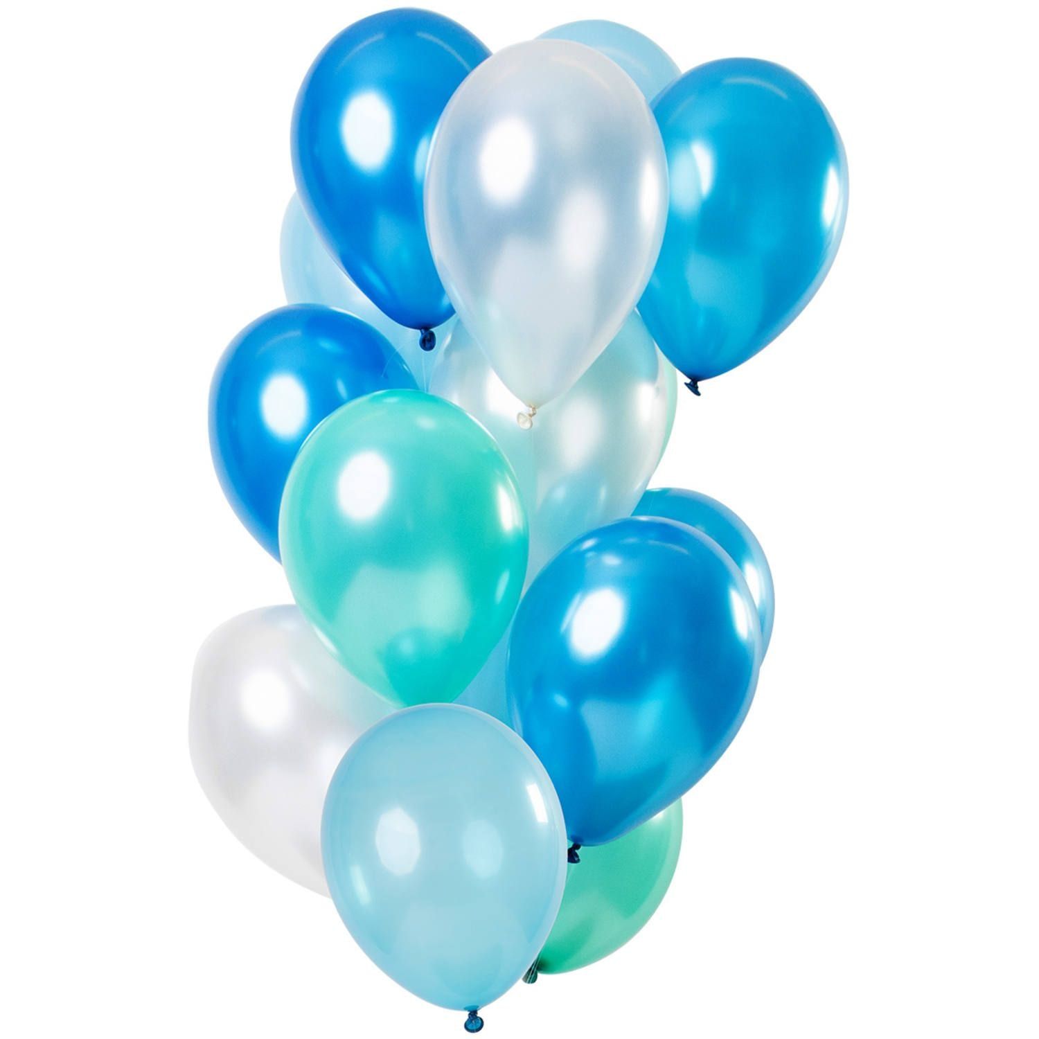 15 Ballonnen Blue Azure Metallic 30cm