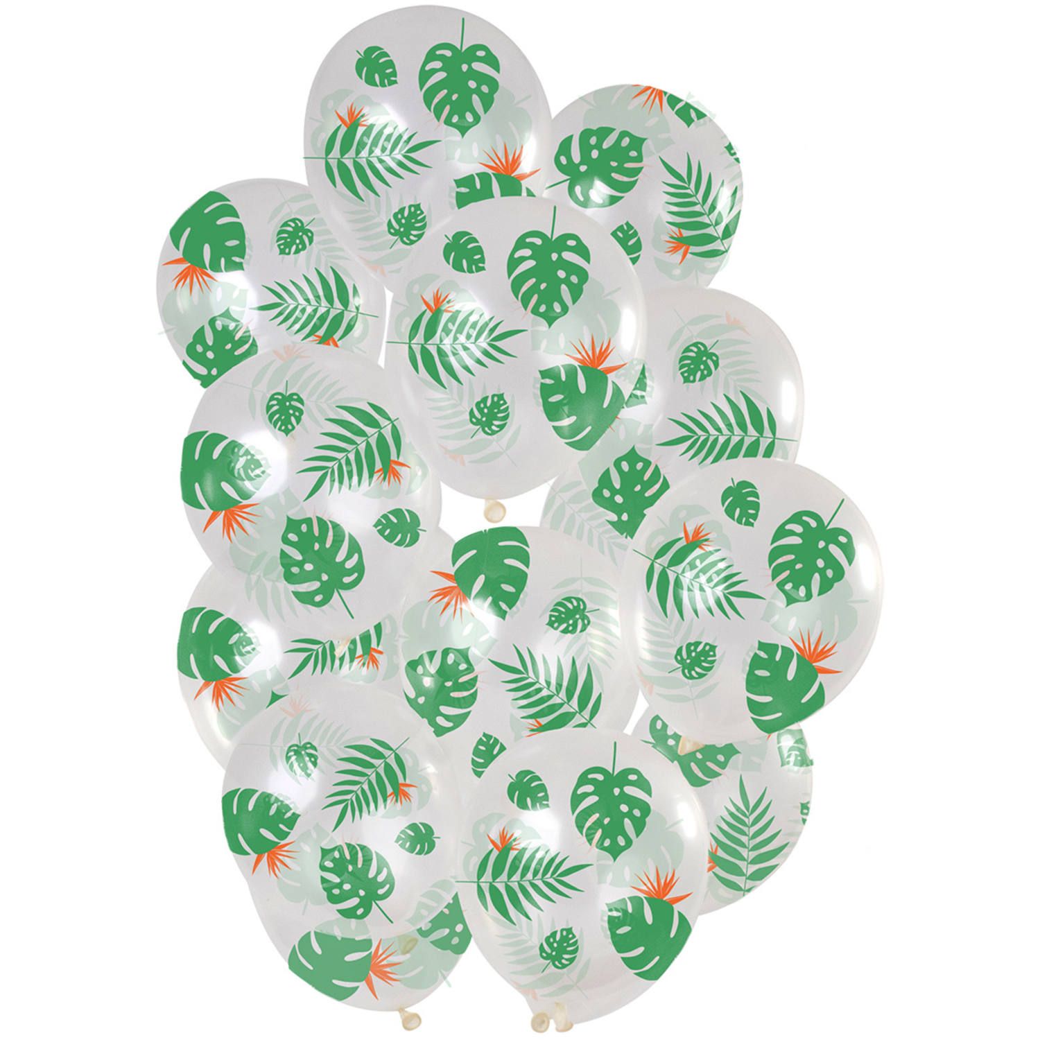 15 ballonnen tropische bladeren 30cm