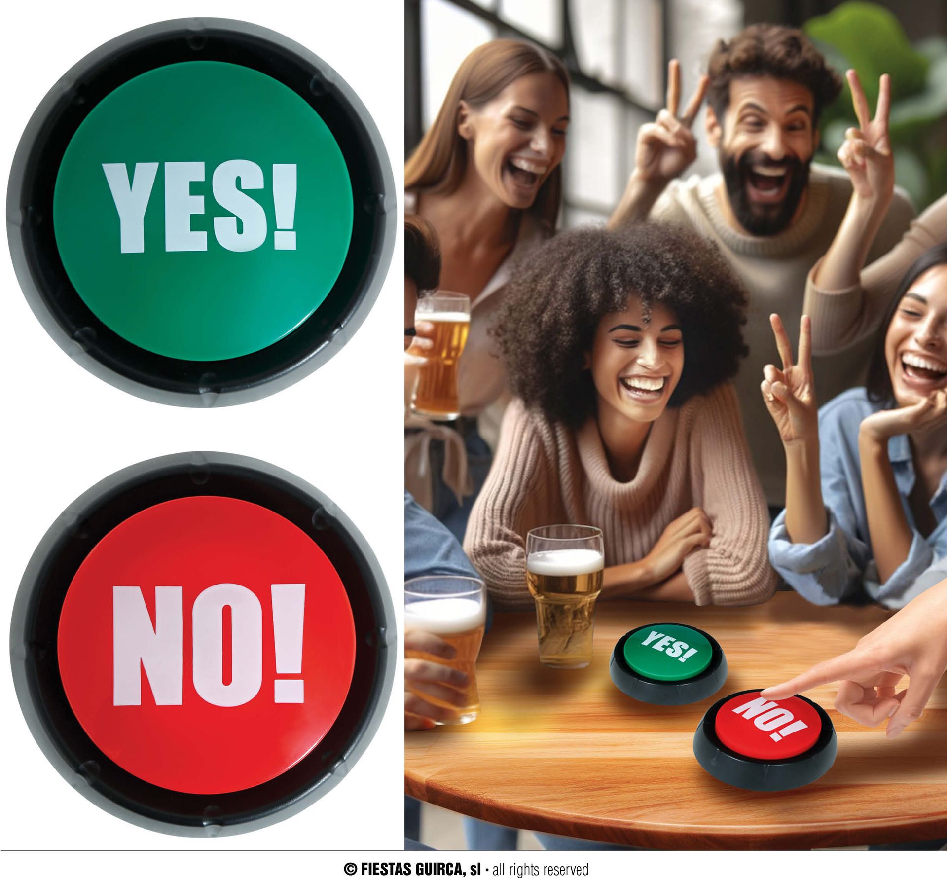 2 Buzzer Knoppen Yes! en No!