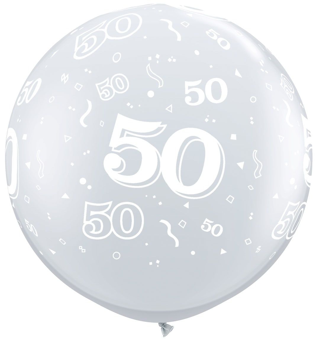 2 zilveren ballonnen 50 jaar 90cm