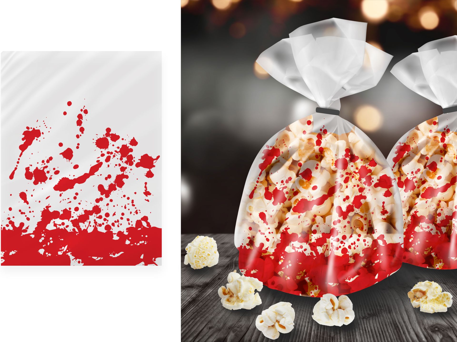 20 Halloween Snoepzakjes Transparant met Bloed