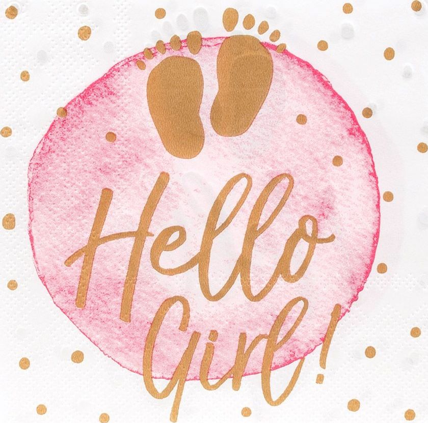 20 Papieren Servetten Baby Shower Meisje