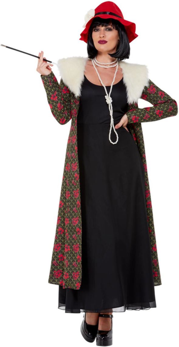 20's Gangster Jurk Dames Zwart