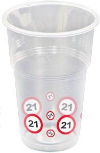 21 Jaar Verkeersbord Bekers 10 Stuks