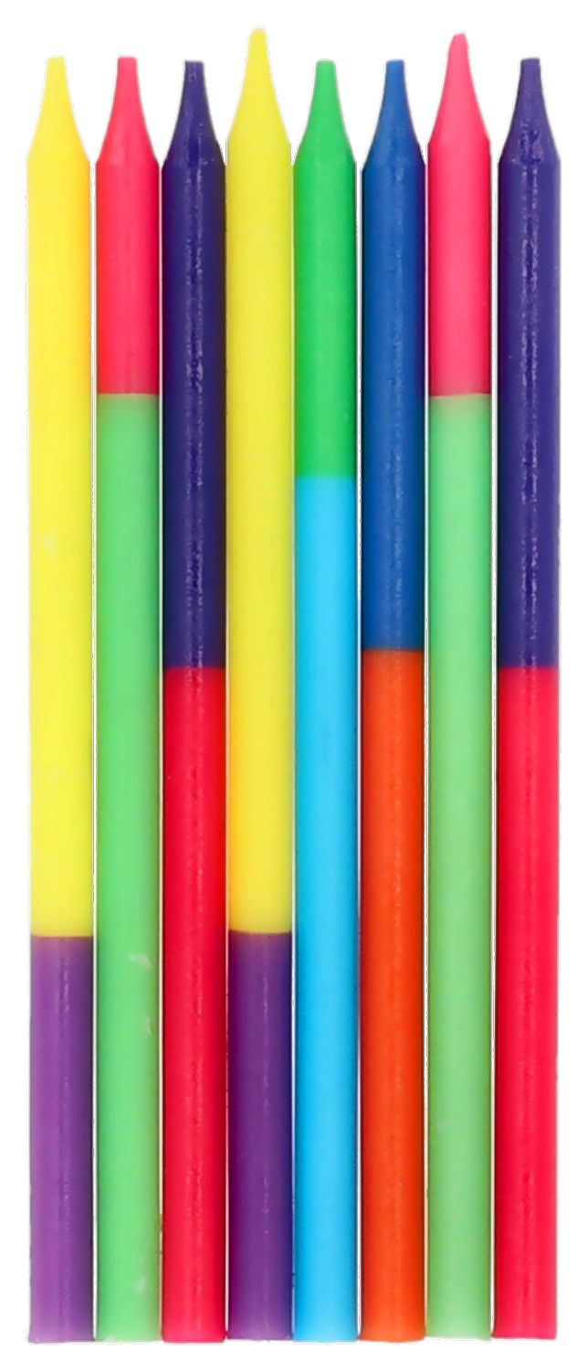 24 Kaarsen Felle Kleuren 10 cm