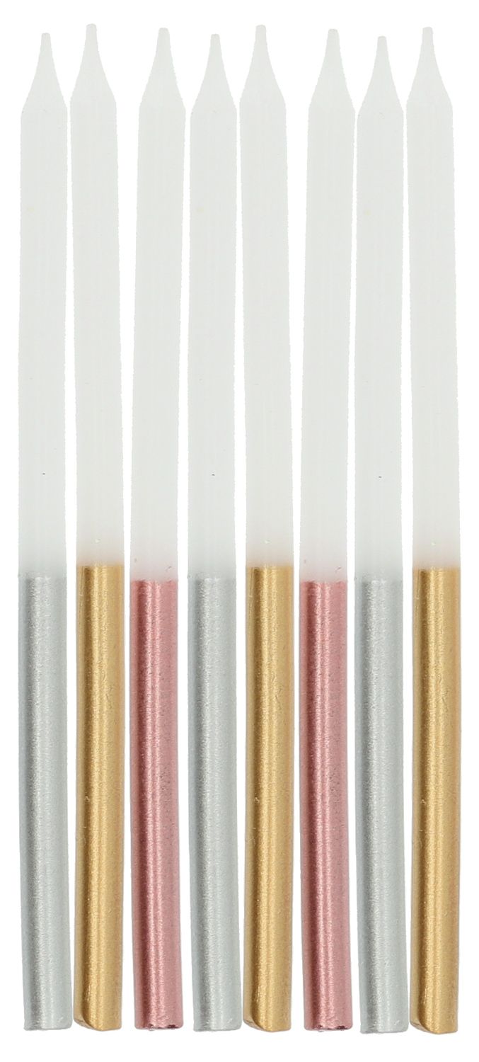 24 Kaarsen Glamour/Metallic 10 cm