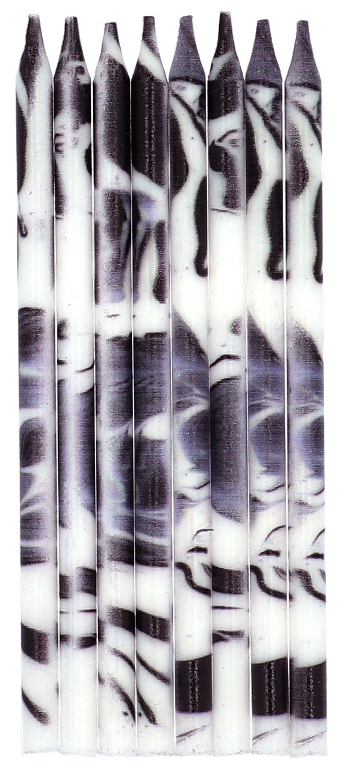 24 Kaarsen Marmer Zwart 10 cm