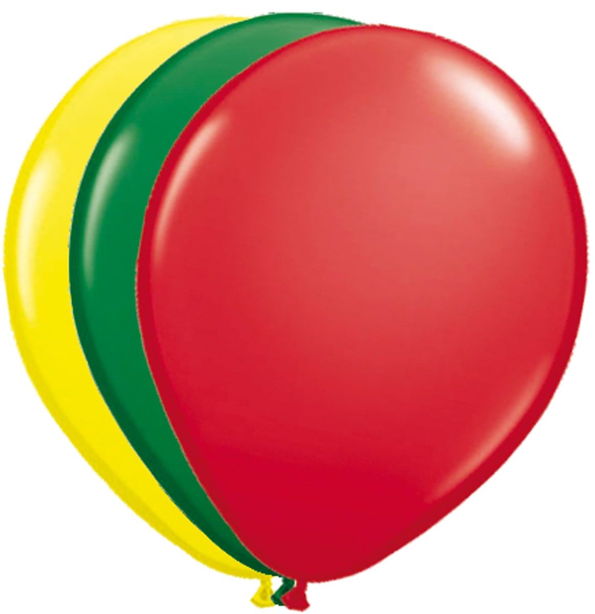 25 Carnaval Ballonnen Rood Groen Geel