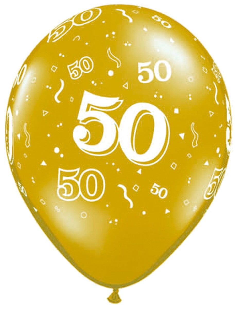 25 gouden 50 jaar ballonnen 28cm