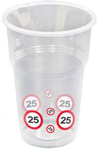 25 Jaar Verkeersbord Bekers 10 Stuks