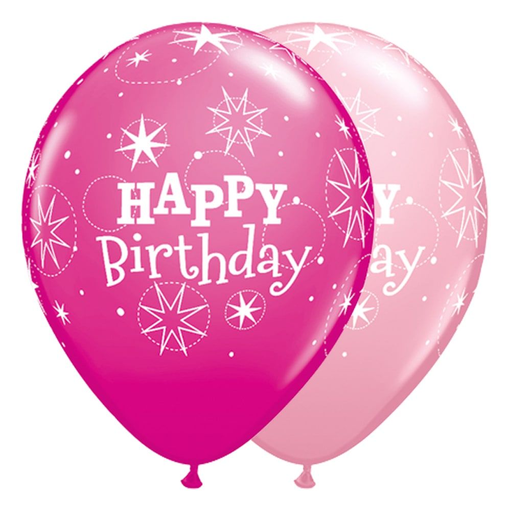 25 roze birthday ballonnen 28cm