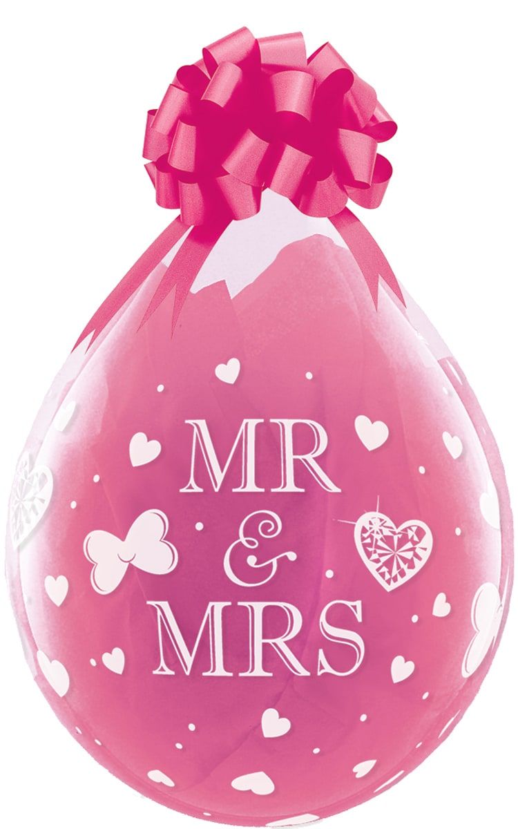 25 stuffer ballonnen Mr & Mrs Roze 45cm