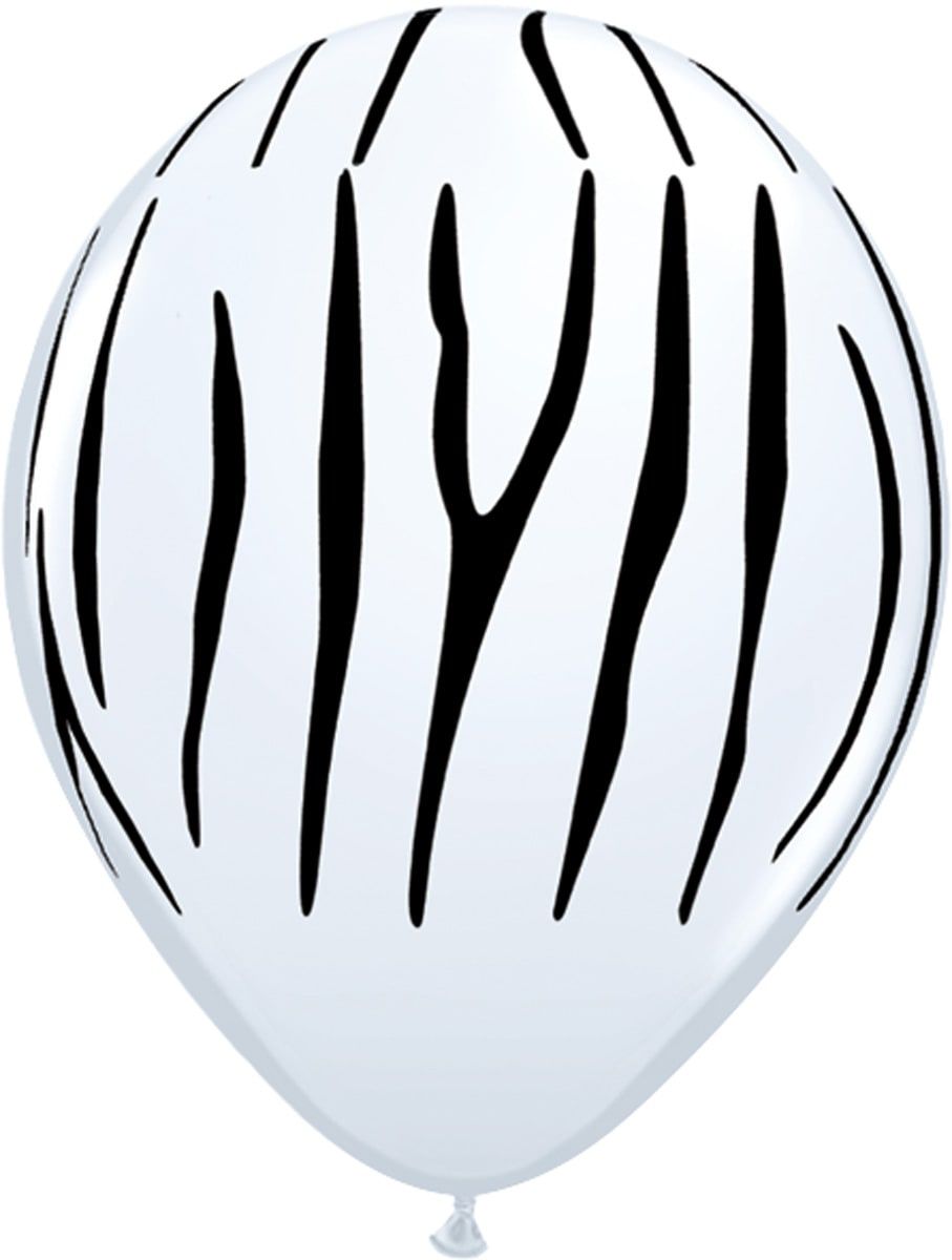 25 Zebraprint witte ballonnen 28cm