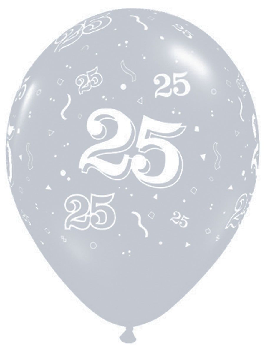 25 zilveren ballonnen 25 jaar 28cm