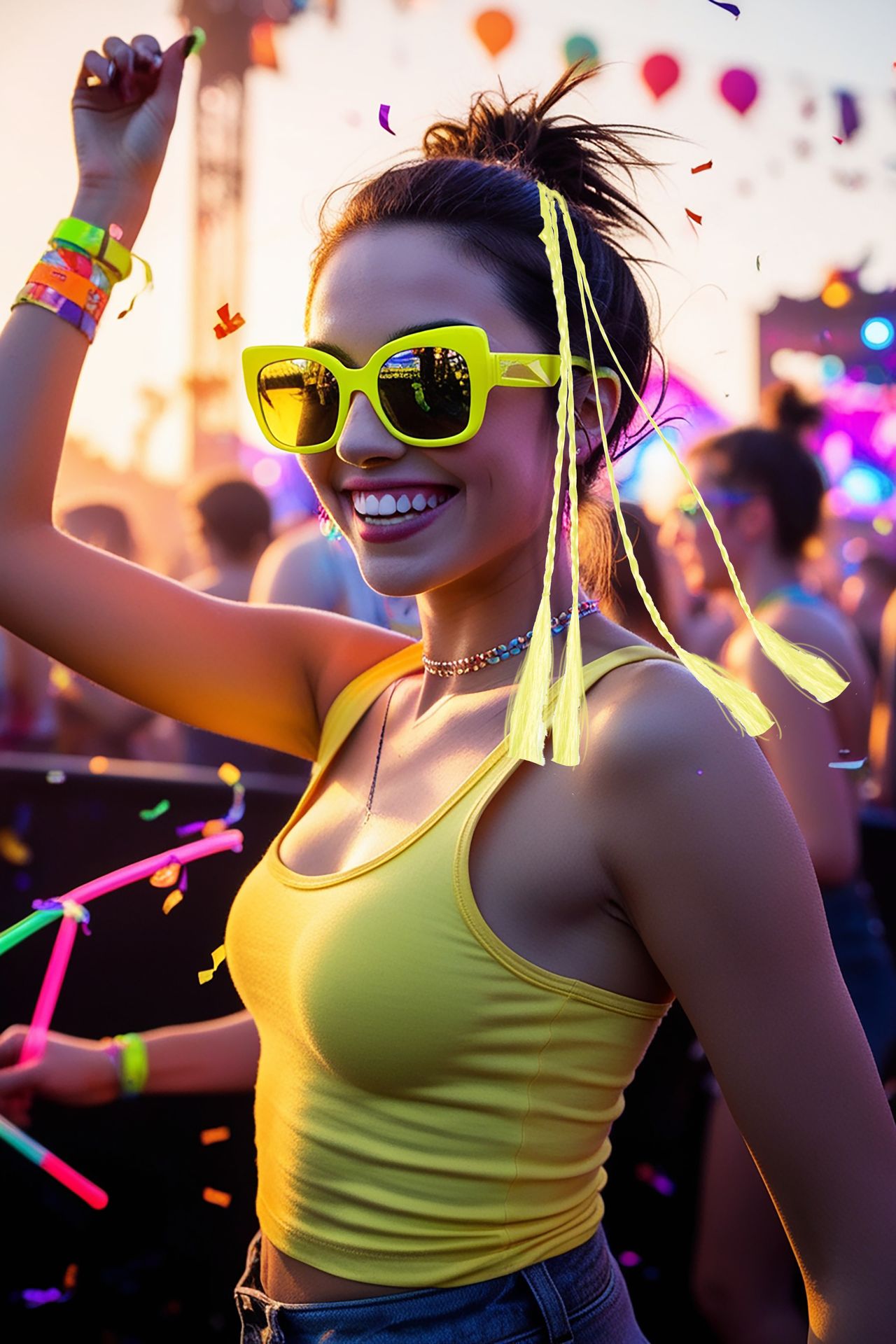 3 Gele Vlecht Haar Extensions 35cm