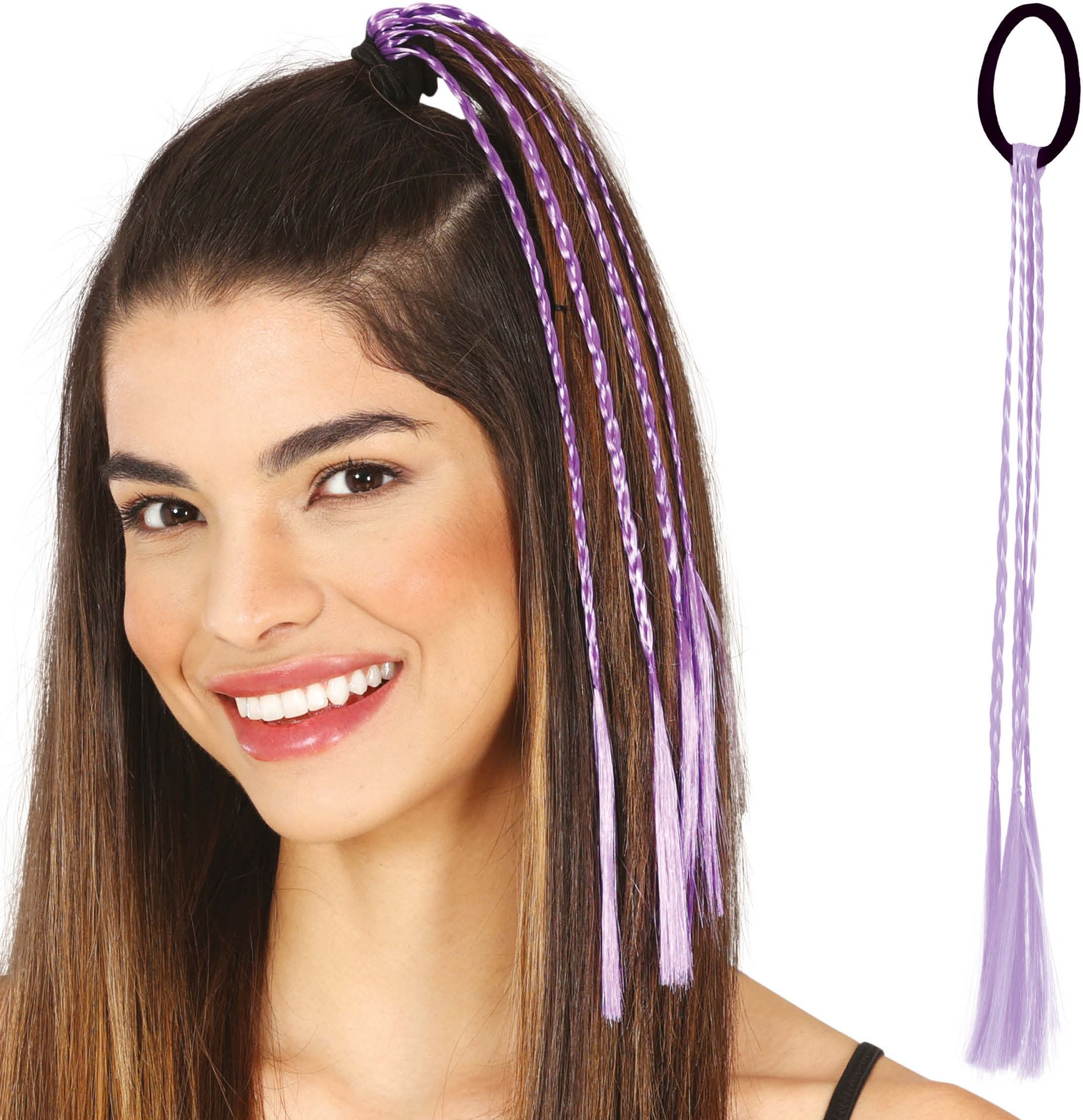 3 Paarse Vlecht Haar Extensions 35cm