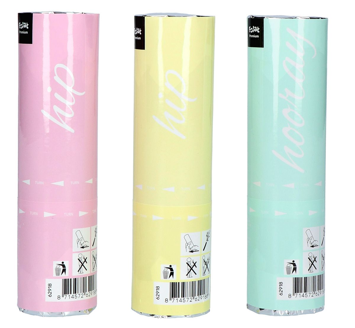 3 Party Poppers Confetti Pastel