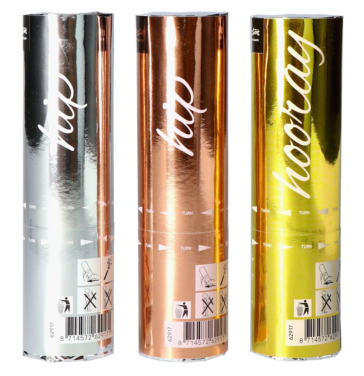 3 Party Poppers Confetti Shimmer