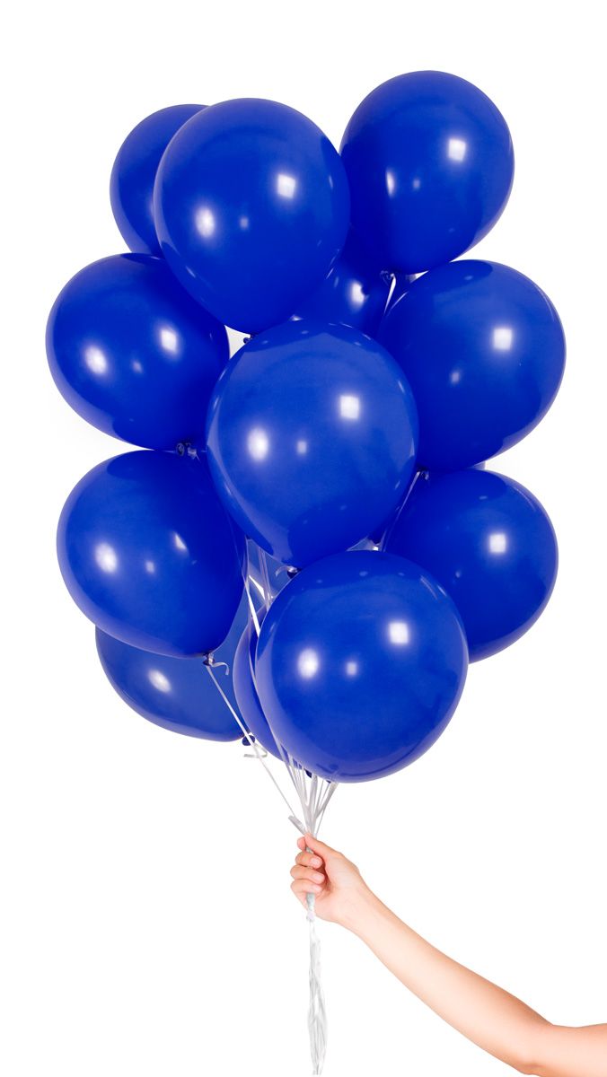 30 donkerblauwe ballonnen met lint 23cm