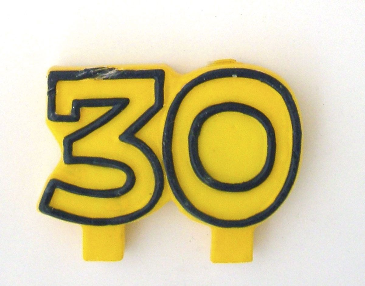 30 Jaar Verjaardag Kaarsje Geel