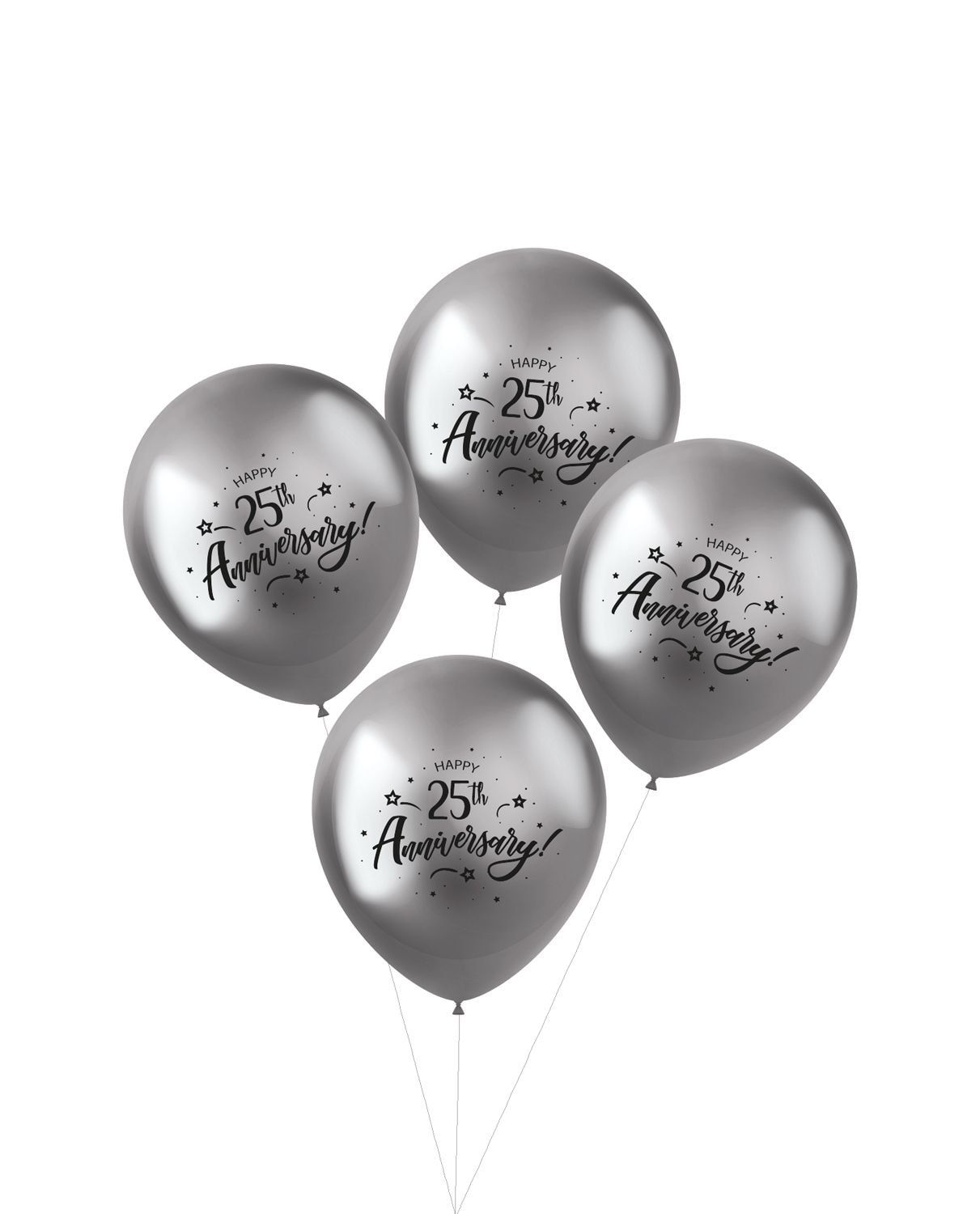 4 Ballonnen Shimmer 25Th Anniversary 33cm