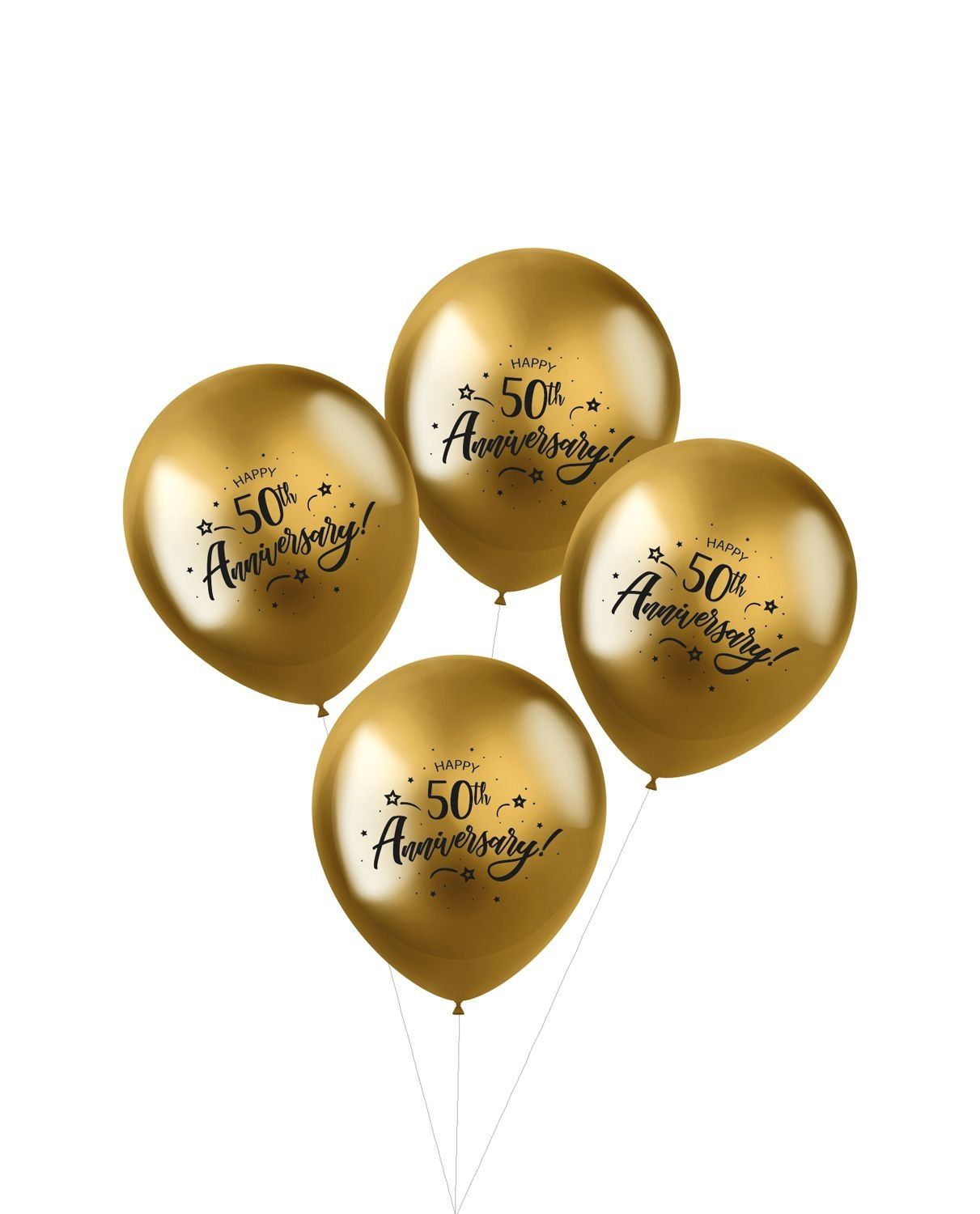 4 ballonnen shimmer 50th anniversary 33cm