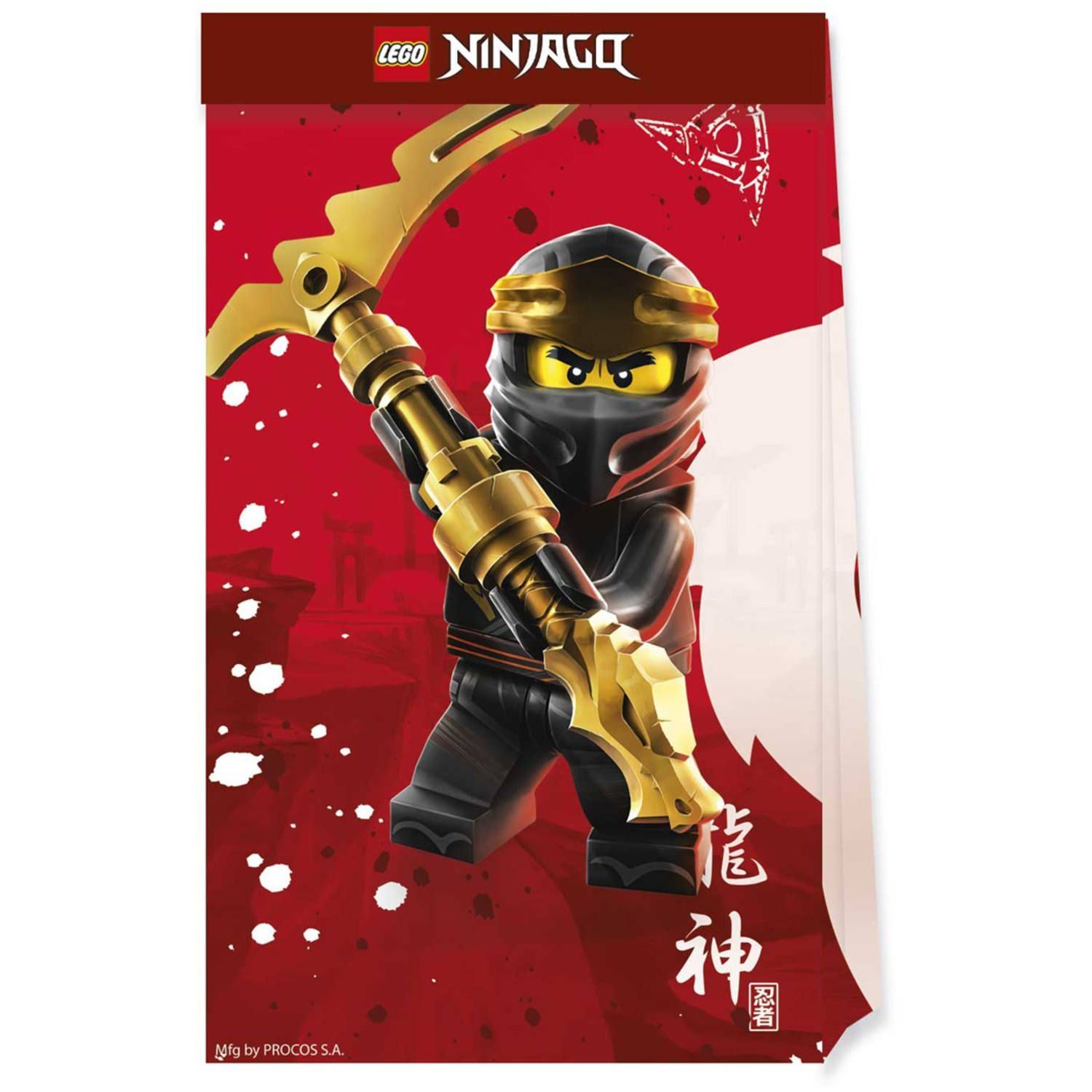 4 Lego Ninjago kinderfeestje eco uitdeelzakjes