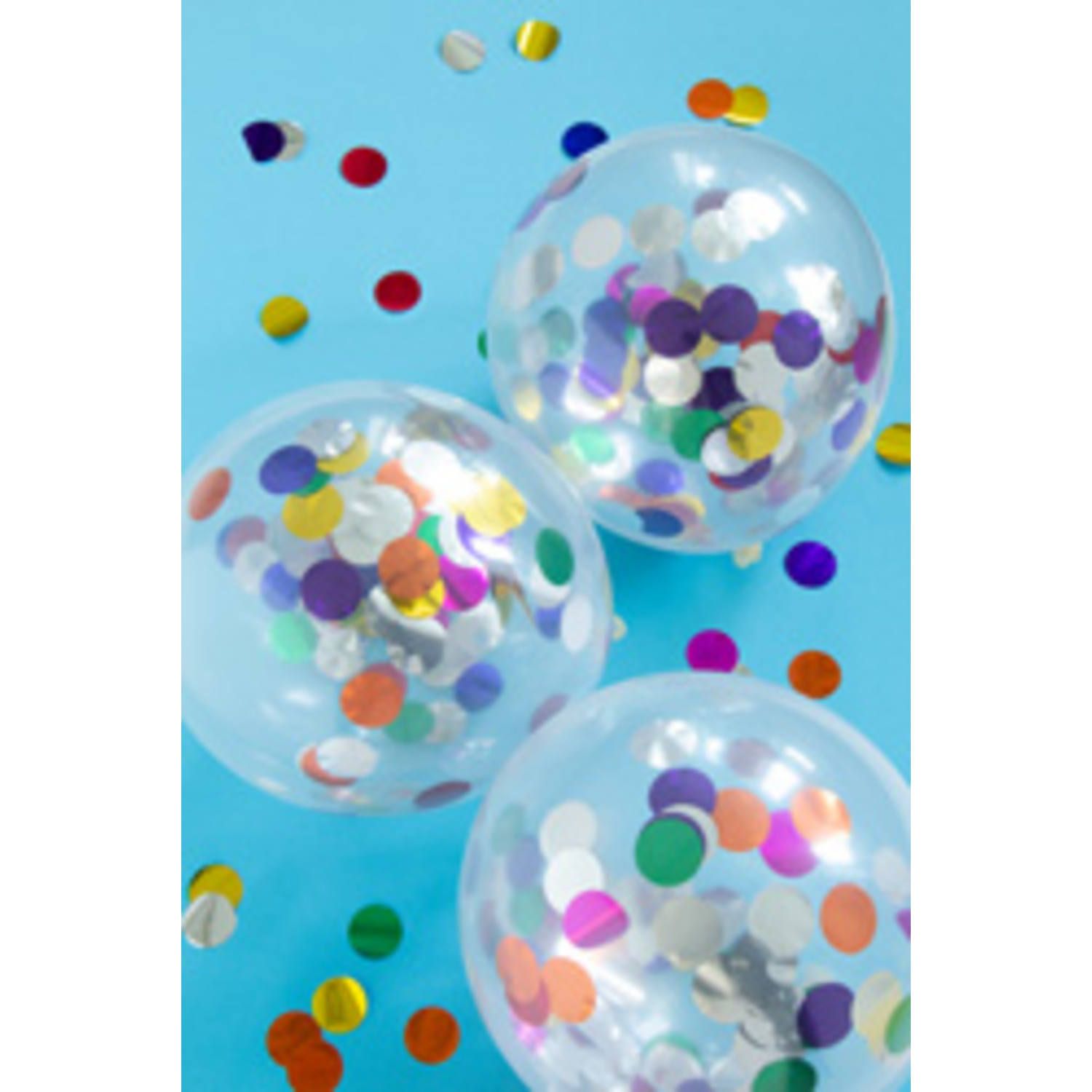 4 meerkleurige folie confetti ballonnen 30cm