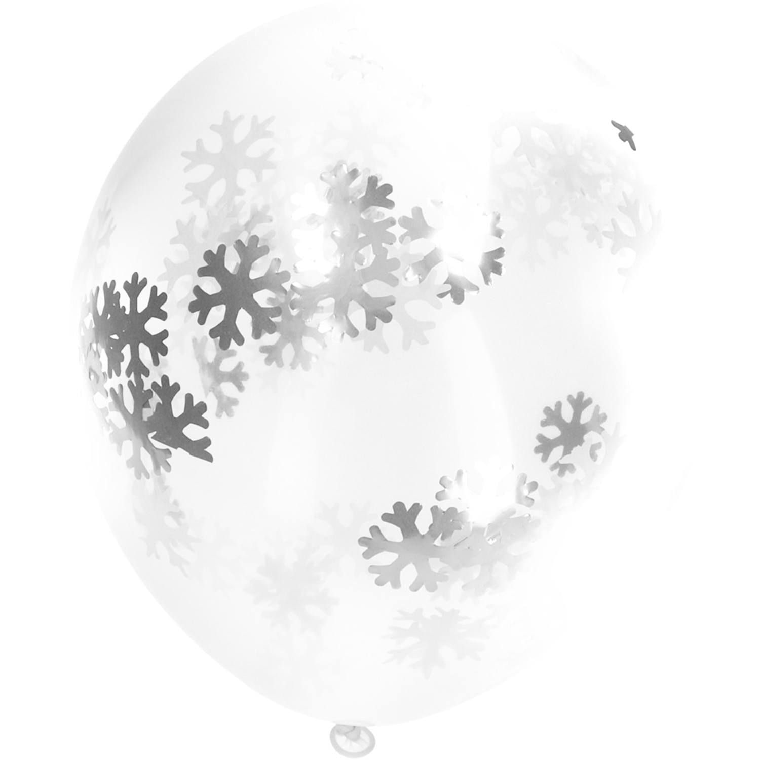4 sneeuwvlokken confetti ballonnen 30cm
