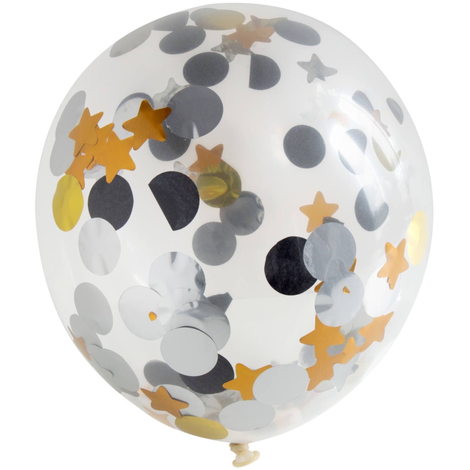 4 Stippen en Sterren Confetti Ballonnen 30cm