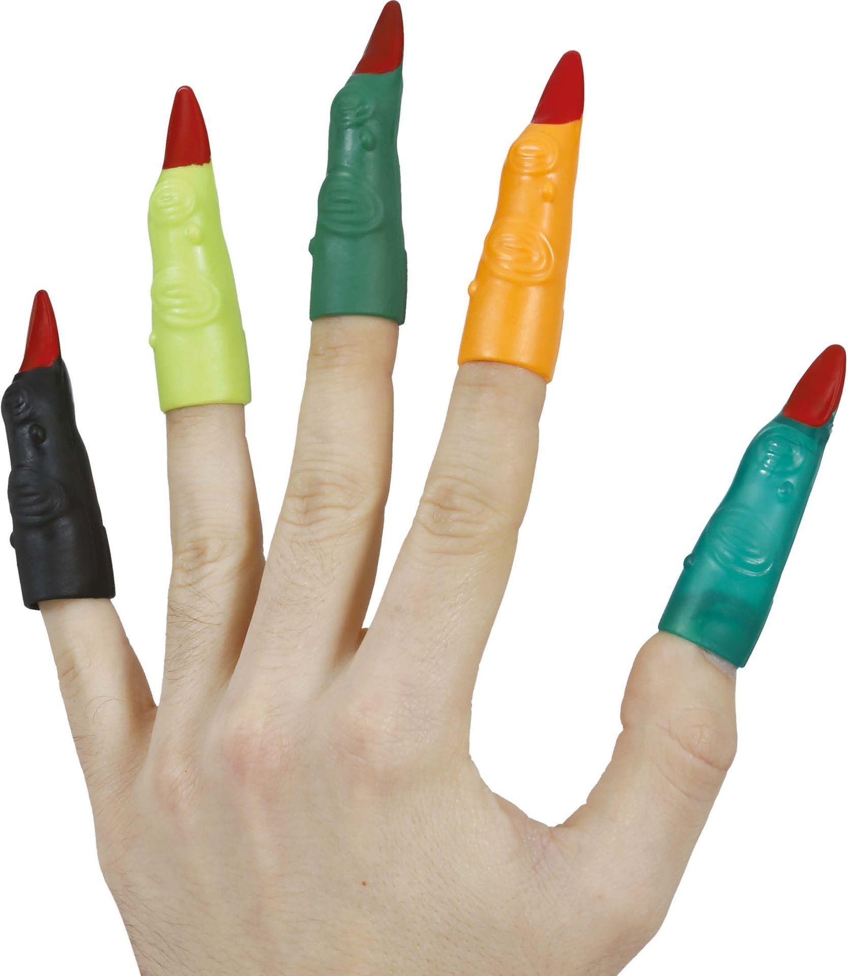 5 Gekleurde Heksen Opzetvingers Halloween