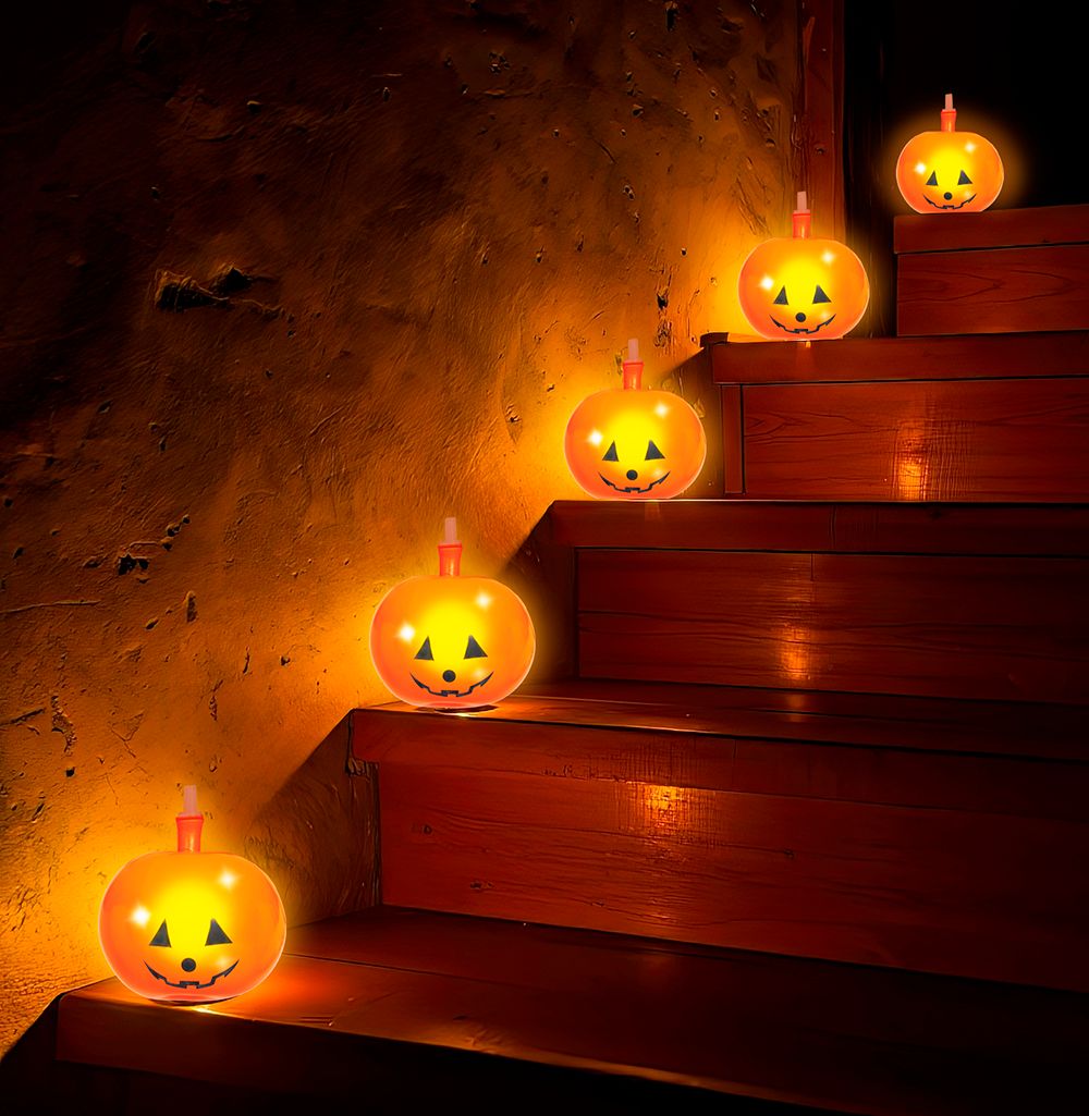 5 Halloween Pompoen Ballonnen met Licht