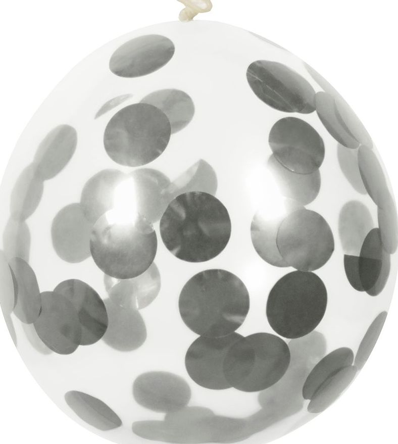5 Zilveren Confetti Ballonnen